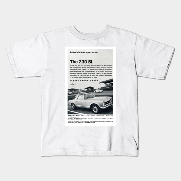 Vintage Mercedes car advert Kids T-Shirt by Random Railways